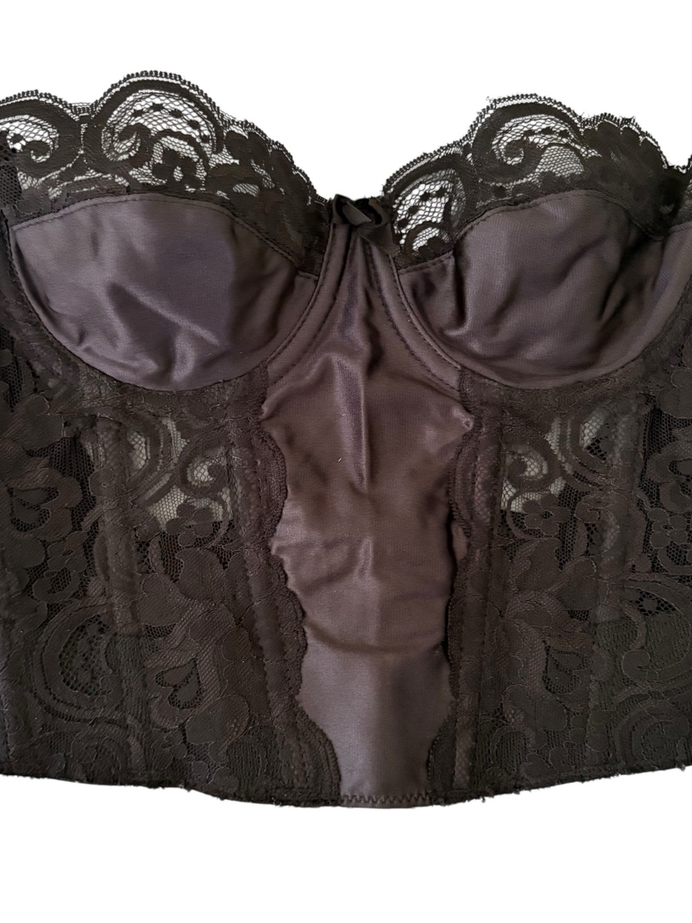 Vintage Victoria's Secret Black Lace Bustier Corset